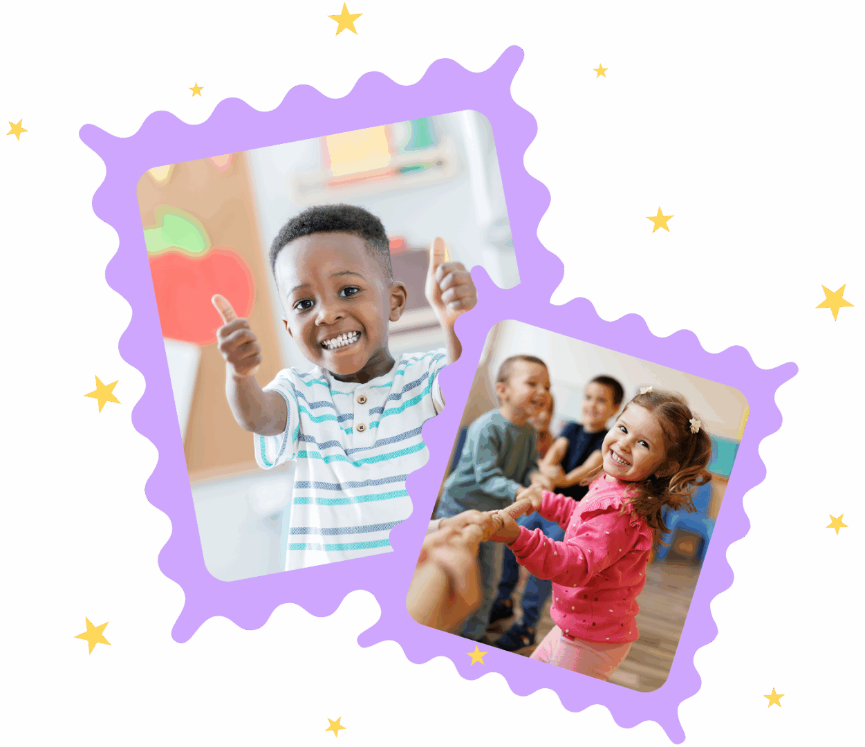 Kids playing and smiling together