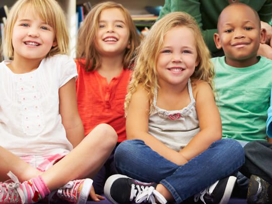 Happy kids posing for photo